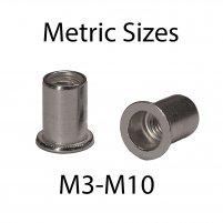 METRIC LARGE FLANGE NON-RIBBED ALU RIVET NUTS