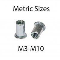 METRIC LARGE FLANGE NON-RIBBED STEEL RIVET NUTS